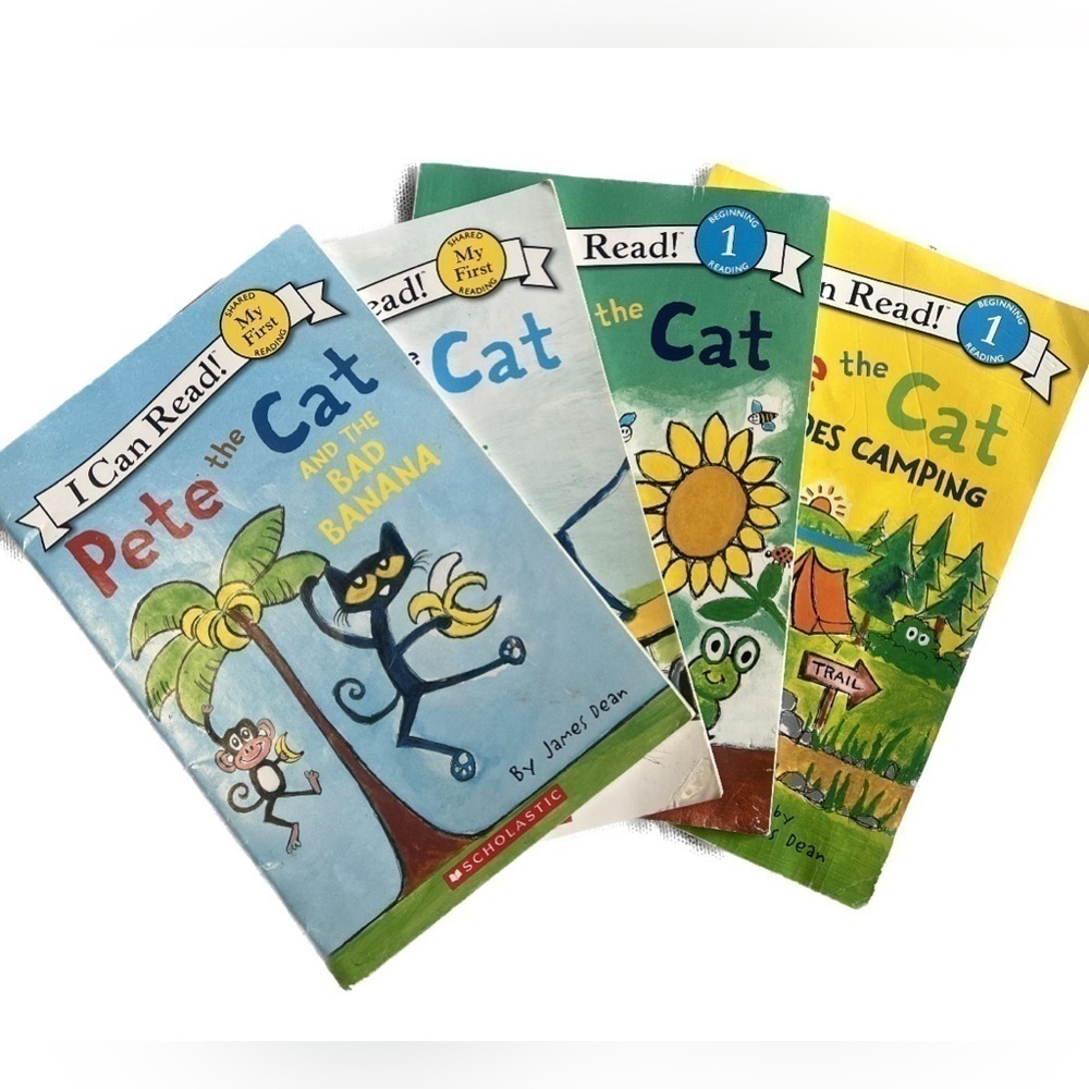 Set of 4 Pete the Cat Books My First Reader, Early Reader Step 1 paperback